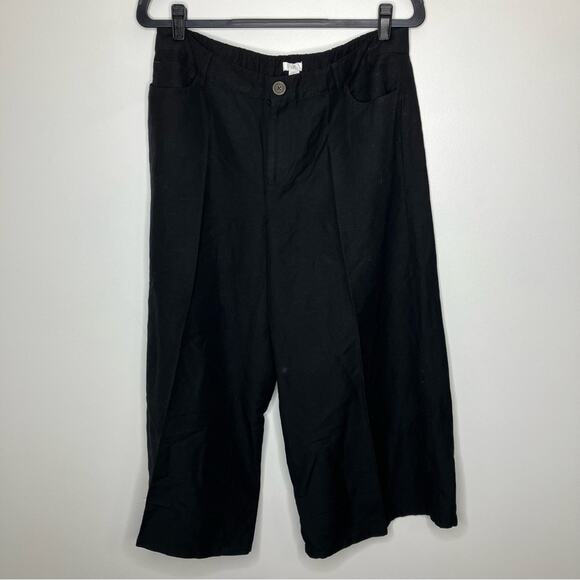 NWT J. JILL Black Wide Leg Cropped Pants 12 Petite 12P - Picture 1 of 5